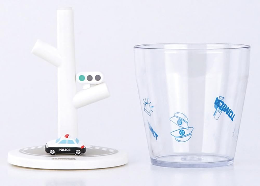 Hashy Top-in Mini Gargle Cup & Stand, Police Car, Tomica TC-3551