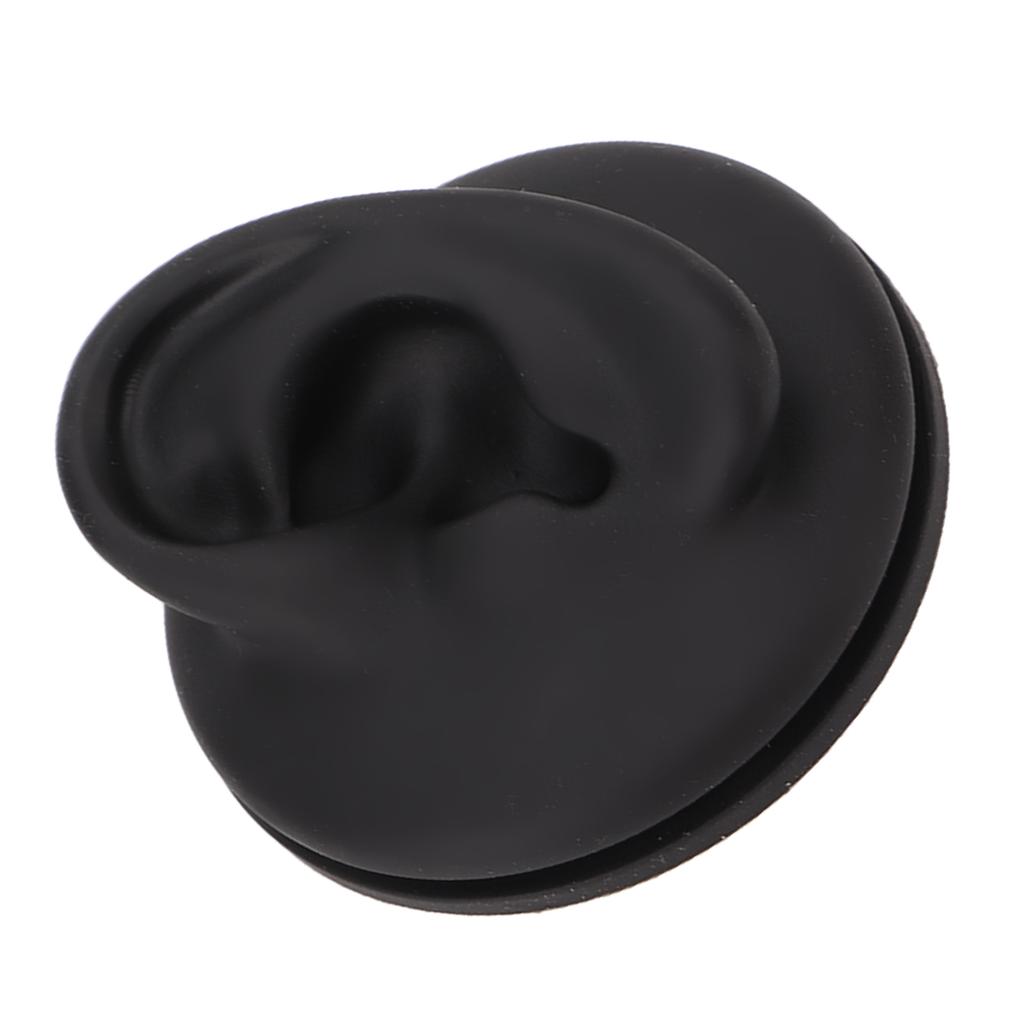 Left Ear Model Simulation Artificial Silicone Teaching Tool Human Ear Model with Round Base for