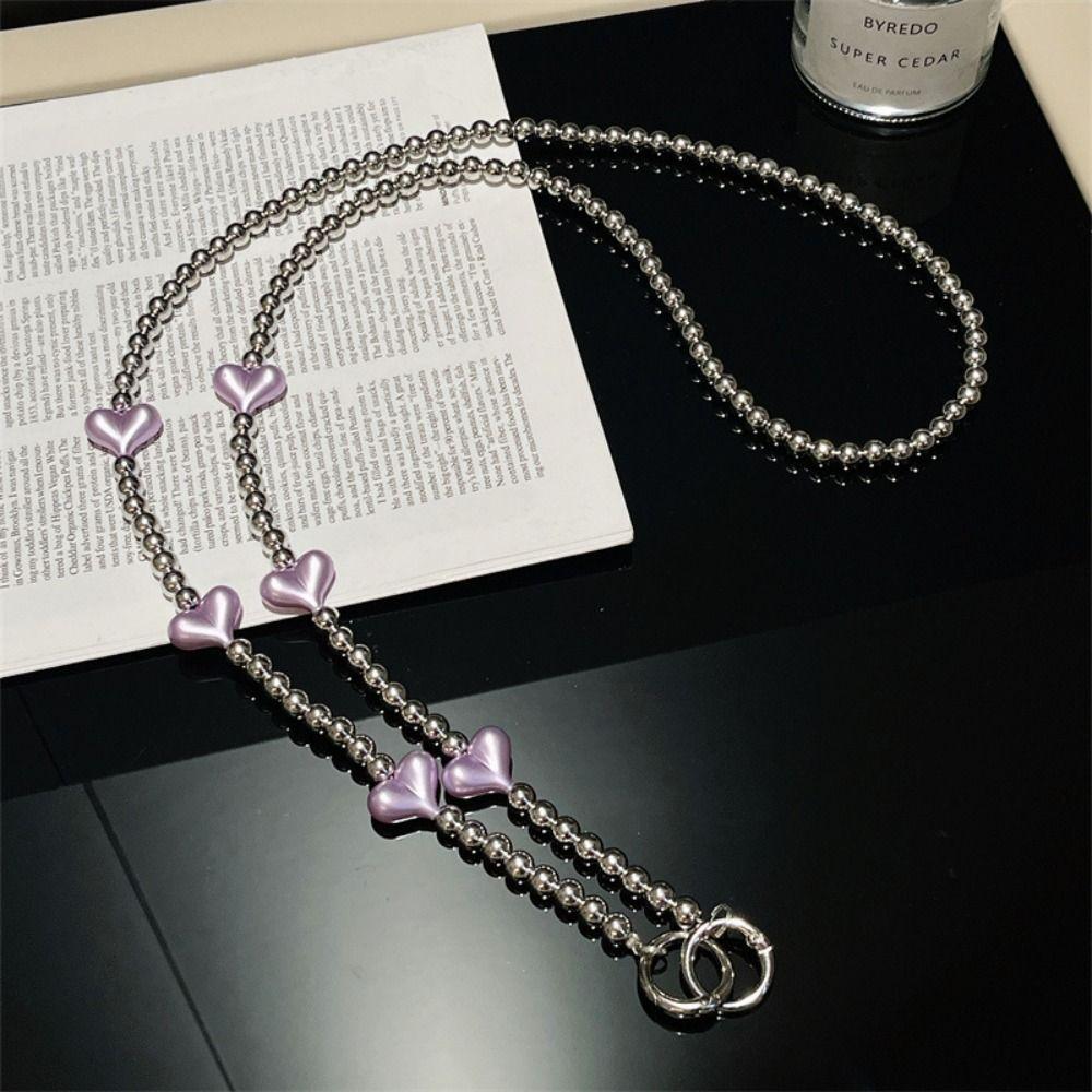 Sweet Mobile Phone Chain Long Beads Phone Strap Fashion Cellphone Lanyard  Phone Accessories