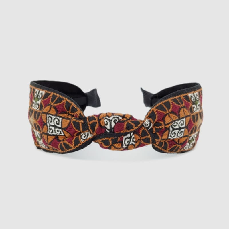 

LALA Этническая клетчатая повязка для волос - КОРИЧНЕВЫЙ FREE