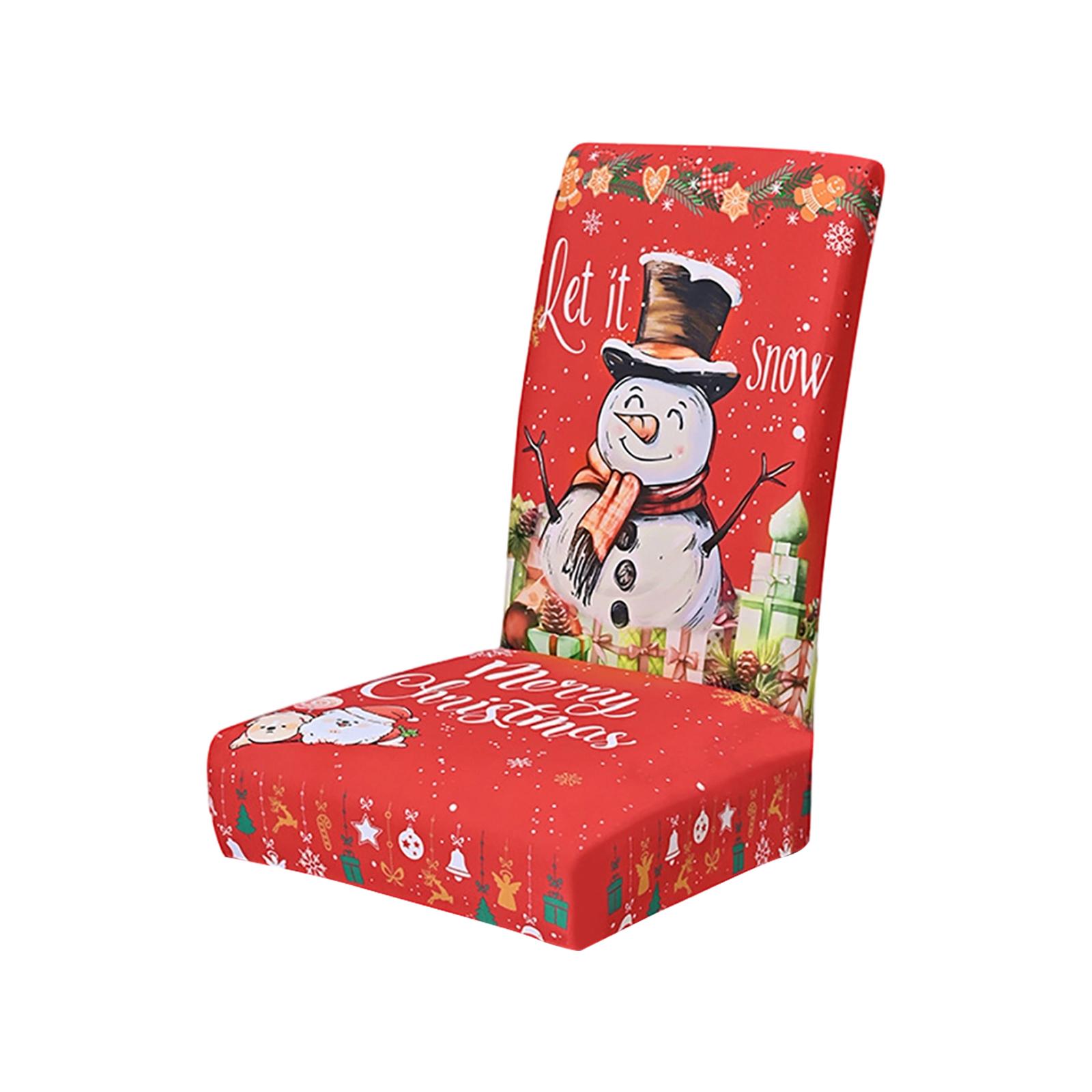

Рождественские чехлы на стулья, Высокоэластичные Съемные Моющиеся Чехлы-протекторы для сидений стульев Для Рождественского украшения Декор на Рождественскую тематику One Size