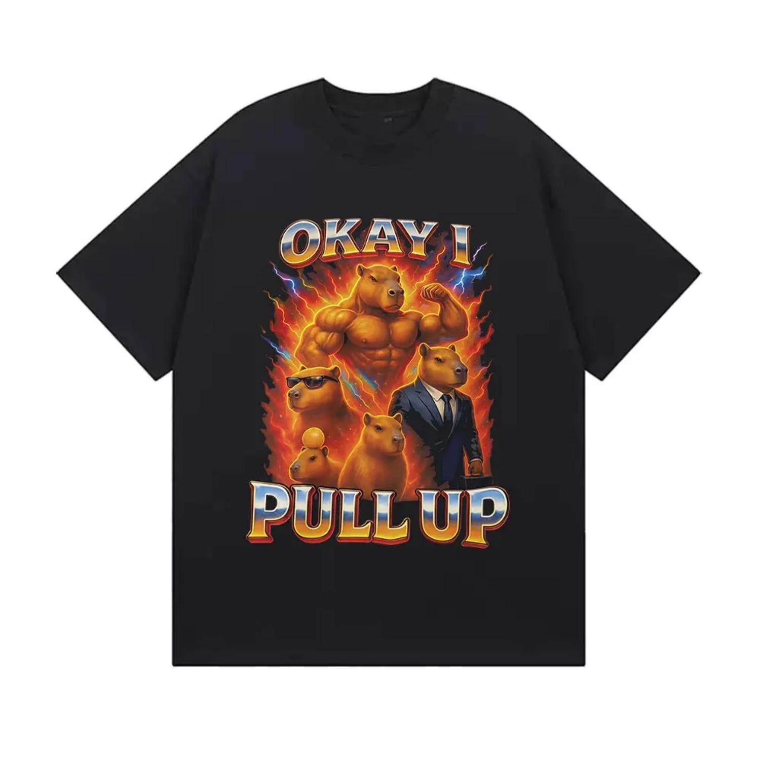 

Funny Okay I Pull Up Capybara Meme T-shirts Fashion Oversized 100_ Cotton T-shirt Casual O-Neck Short Sleeve Tee Shirt XXXXXL чорний