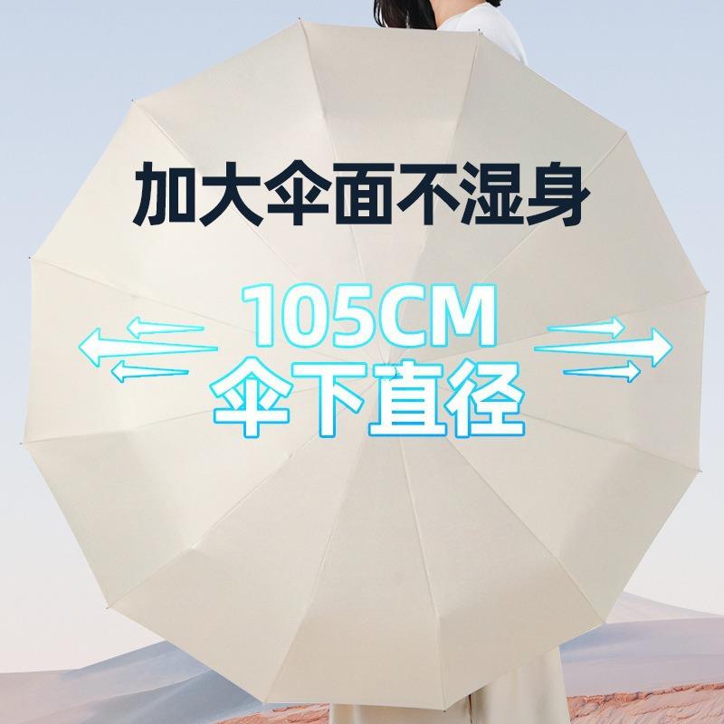 Fully automatic enlarged umbrella, weather and rain dual-purpose vinyl sunscreen sun umbrella, folding advanced parasol