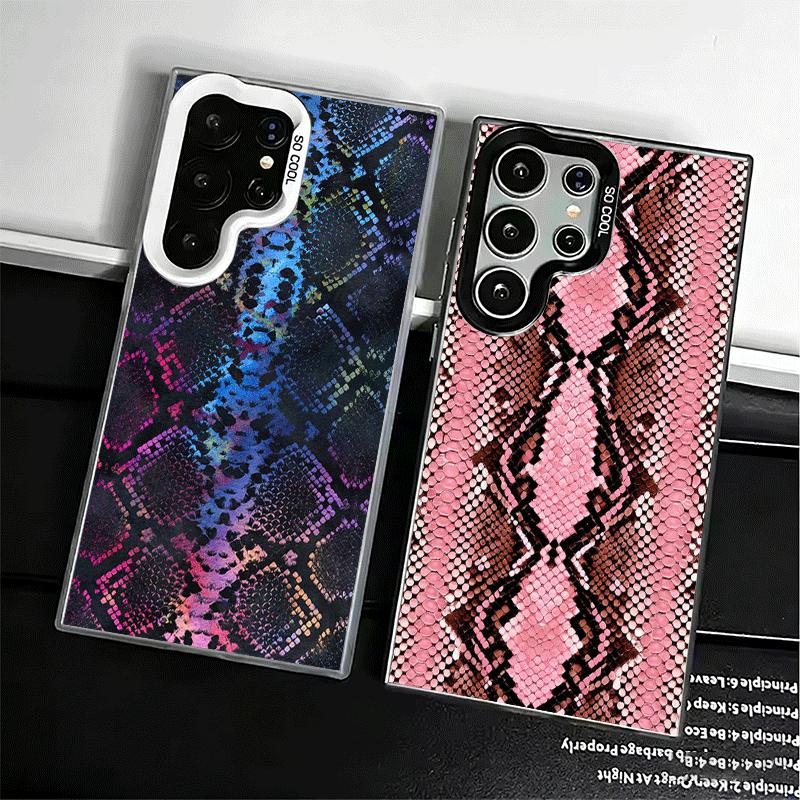 Fashion Snake Skin Pattern Soft Phone Case for Samsung Galaxy S24 S25 FE S26 Edge S23 Ultra S22 Plus S21 + Shockproof Cover Back