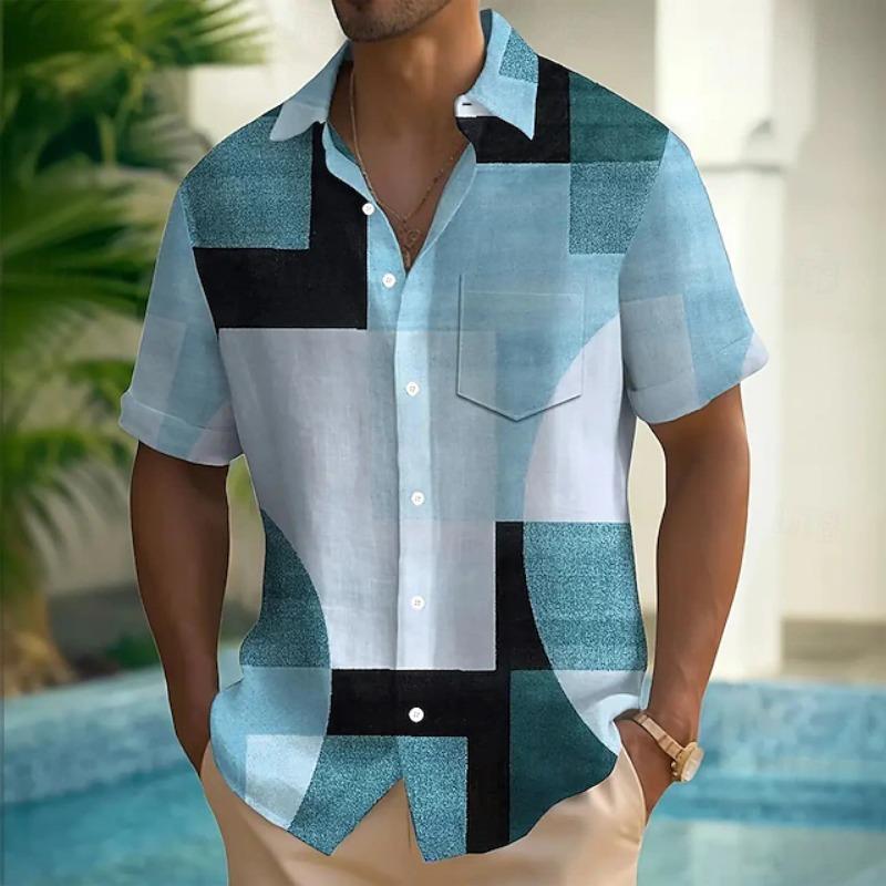 Men's Notes Casual Shirt Short Sleeve Casual Causal Casual Summer Spring Turndown Button Up White