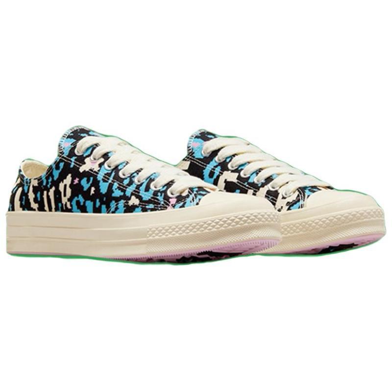 le FLEUR* x Converse Chuck 70 Round-toe comfortable breathable low-top canvas shoes unisex black and blue