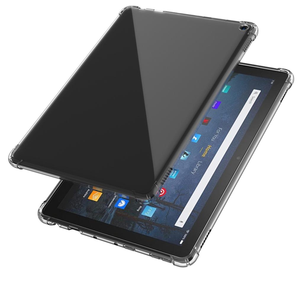 Deksel for Amazon Kindle Fire HD 10 HD10 2017 2019 2021 10,1 tommers nettbrettetui TPU Silicon Transparent Slim Airbag-deksel Anti-fall