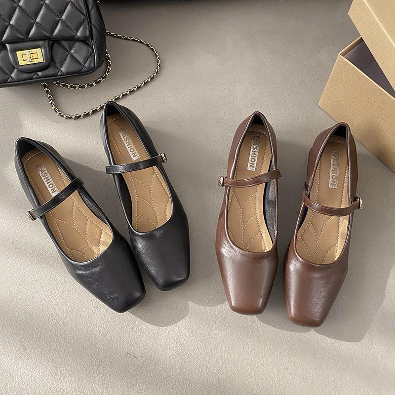 Mary Jane Shoes Girl 2025 Spring and Autumn New Korean Version French Temperament Fairy Late Evening Wind Thick Heel Women's Single Shoes