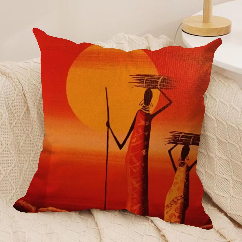 Abstract African Living Cushion Cover Silky Short Plush Double-Sided Printed Pillow Case For Sofa All Seasons Home Decor Gift