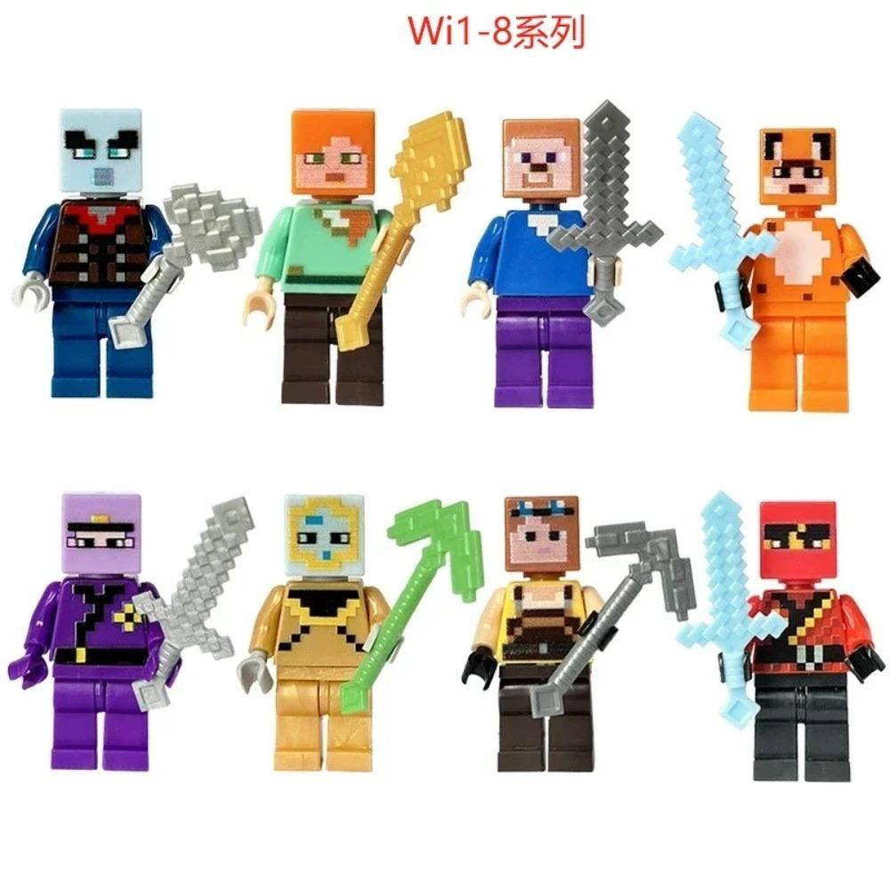 

17 Стилів Набір Будівельних Блоків Minecrafte I/Wi Серія Набір 8 Шт. MC Неповторюваний DIY Збірна Іграшка Подарунок на День Народження фігурка
