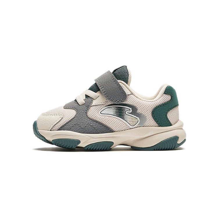 Anta Kids Versatile Comfortable Non-Slip Mid-Top Walking Shoes Baby Shoes Gray Green A312410006-4