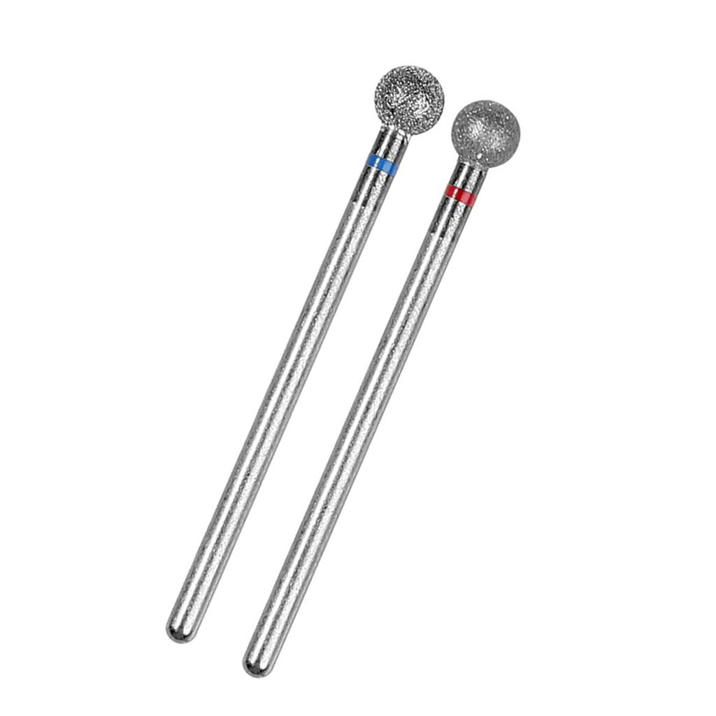 2 Pieces 5mm Sphere Nail Grinding Tool Nail Drill Bit Manicure Accesories for Salon and Home Use for Smooth Nail Finish
