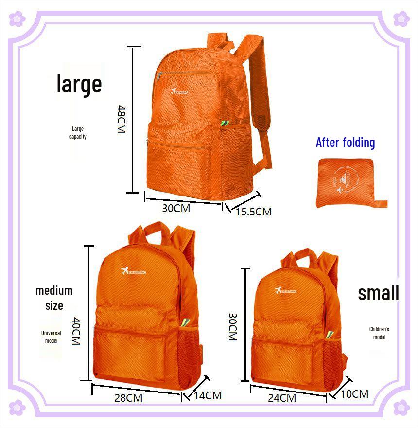Foldable Printed Logo Backpack - Lightweight Travel & Hiking Upgrade Version