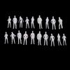 Unpainted Plastic Figure Models - 1/100-1/75 Scale Architectural Models, Solid Colors, Decorative Human Figures for Scenery Modeling (20 Pieces, 1:75)