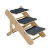Wooden Pet Stairs Ramp Cats Convertible Slope Scratching Board Foldable Non-Slip 3 Steps Portable Pet Ladder for Senior Dogs Cats Injured Pets