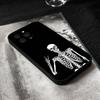 Skeleton Skull Phone Case Black Silicone Soft Shell For IPhone 17 16 15 14 13 12 11 Air Pro Max Plus Hot Sale