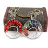 Natural Stone Irregular Tree Of Life Necklace Pendant Amethyst Wrapped Wisdom Tree Necklace Colorful Gravel N02