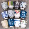 Japanese Tea Water Mug Handy Cup Hand-painted Ceramic Cherry Blossom Cups Creative Rough Ceramic Tea Cups  Coffee Cup