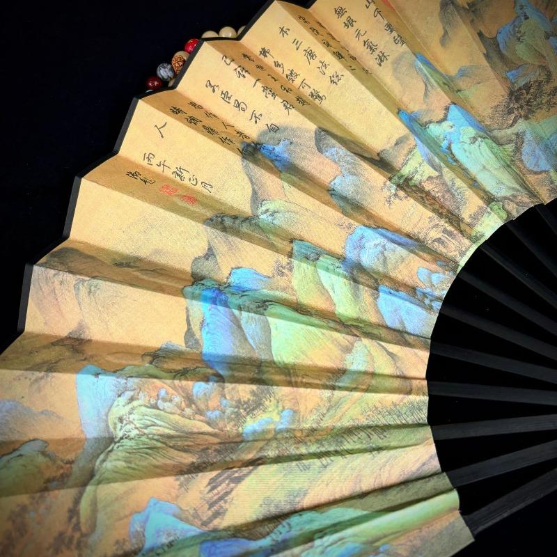 10inch Chinese Style Silk Fan Folding Fan Wedding Fan Art Gifts Dance Hand Vintage Bamboo Folding Home Decorative