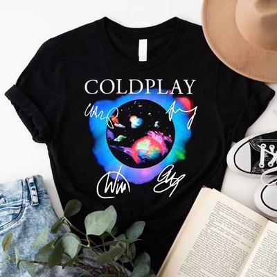 Gorąca koszulka zespołu Coldplay bawełniana czarna wszystkie rozmiary