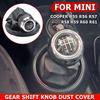 Manual 6 Speed Gear Shift Knob Shifter Lever Chrome + Black Leather Dust Cover For BMW MINI COOPER R55 R56 R57 R58 R59 R60 R61