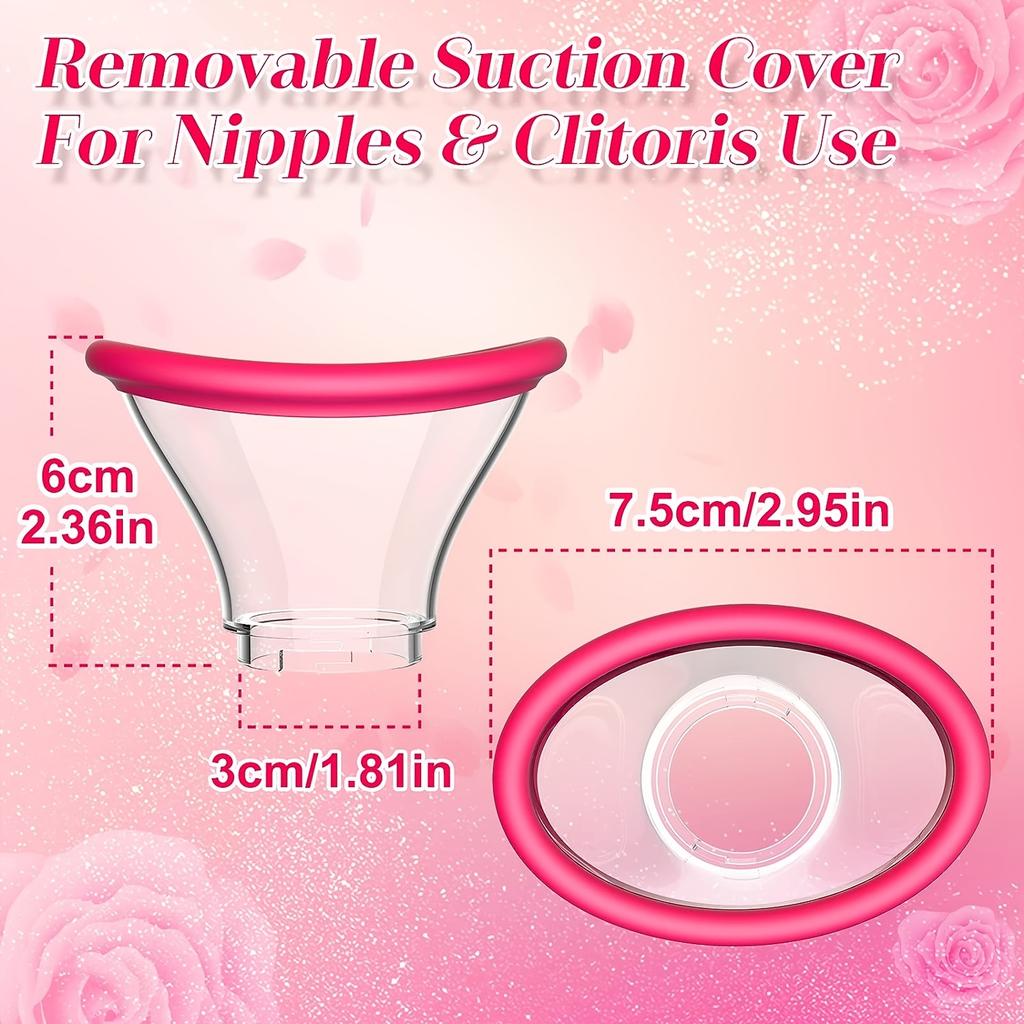 1ks Rose Sex Toy Vibrátor pro ženy 2v1 Lízání Sání Růžový Vibrátor Stimulátor Clits Bradavky Vakuová pumpa Přísavka Masážní přístroj s přísavkou 7 Licki