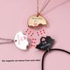 Children's Necklace Three-piece Girlfriend Love Splicing Magnetic Necklace Alloy Dripping Oil Heart-shaped Clavicle Chain
