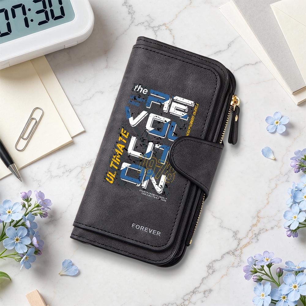 Stylish Printed Long Wallet Durable Casual Portable Multi Card Holder Purse