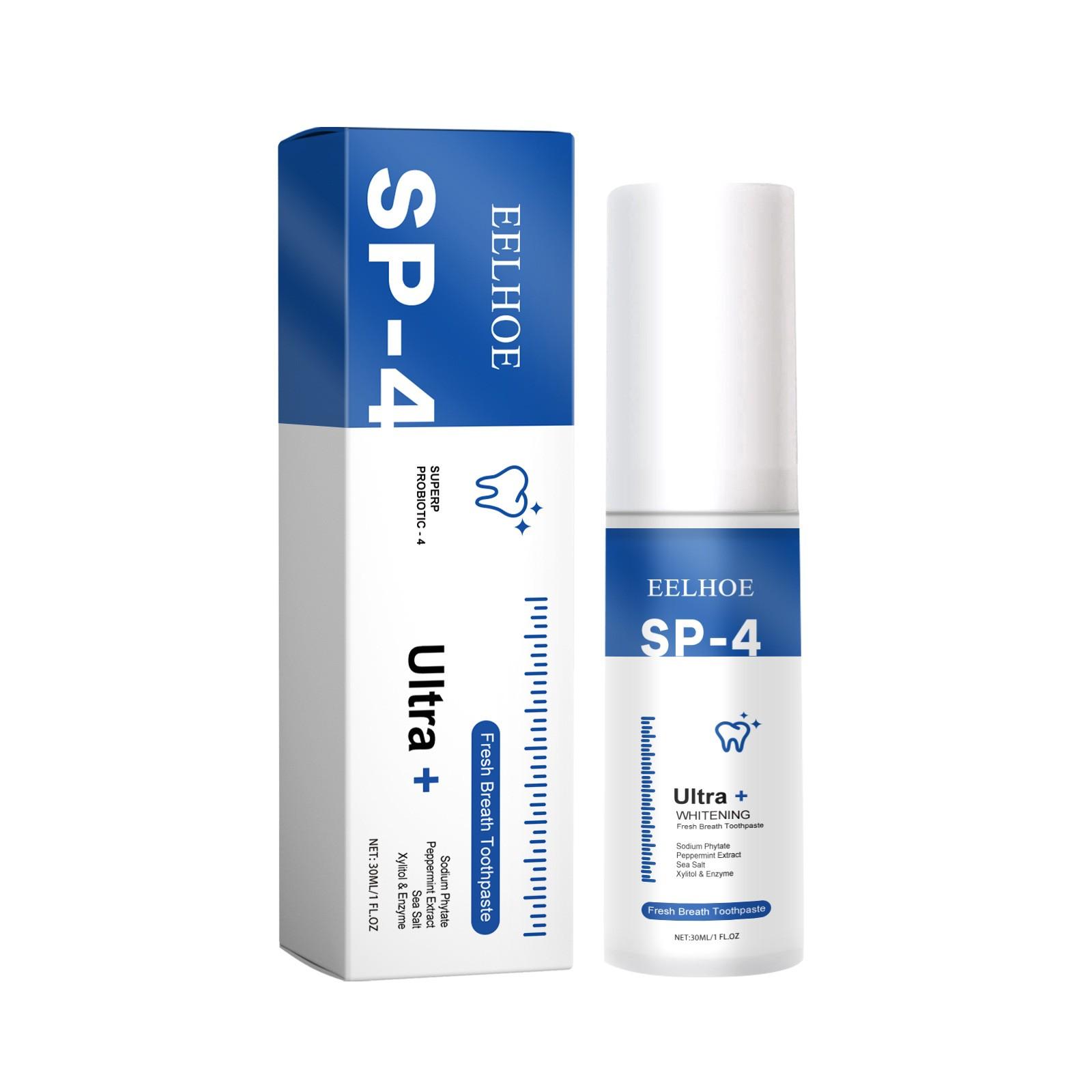 

Зубная паста с пробиотиком, натуральный отбеливатель для зубов SP-4, отбеливающая зубная паста для удаления пятен, отбеливающая зубная паста SP-4, зубная паста «Свежее дыхание», 30 мл One Size