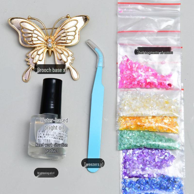 DIY Perlmutt Brooch Haarnadel Set: Schmetterlingsbasis für handgemachtes Drachenbootfest-Geschenk