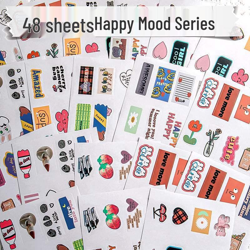 

Милая двусторонняя книга наклеек с мультяшными персонажами на спирали