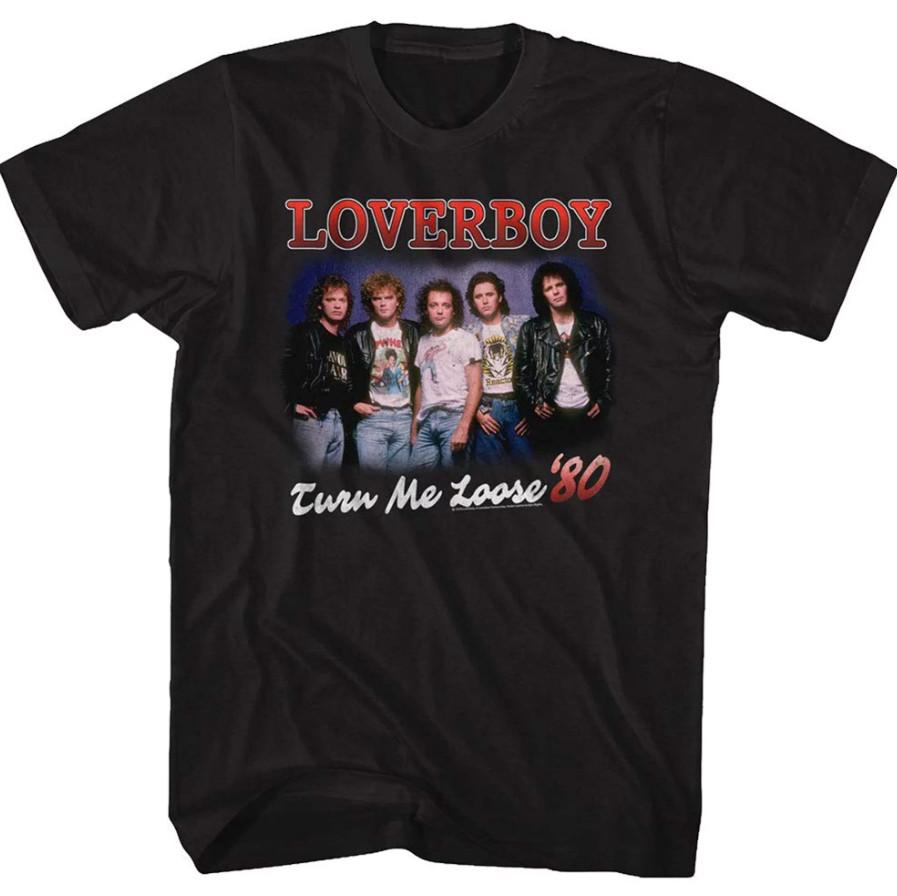 Vtg Loverboy 1979 Canadian Rock Band Cotton Black Full Size Shirt Unisex T-Shirt XXXL