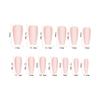 24Pcs Mid Length Coffin Press On Nails White Ribbon Bow Rhinestone French Fake Nails Gentle False Nail Tips