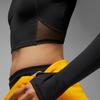 Jordan Solid Color Logo Round Neck Pullover Long Sleeve Crop Fitness Top Women Tops Black DQ4397-010