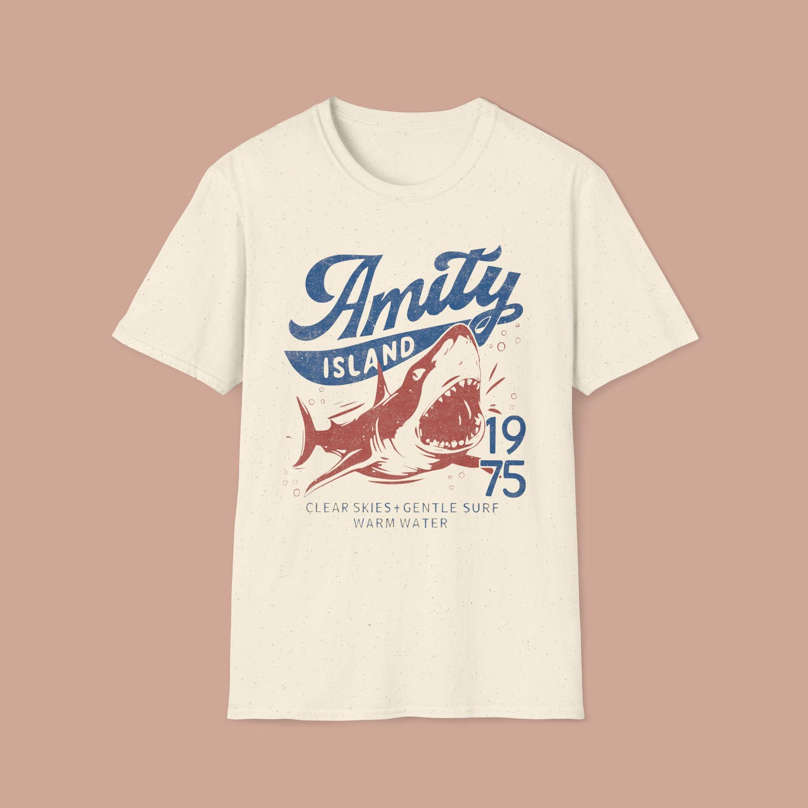 Jaws Inspired Amity Island Shark T-Shirt. M
