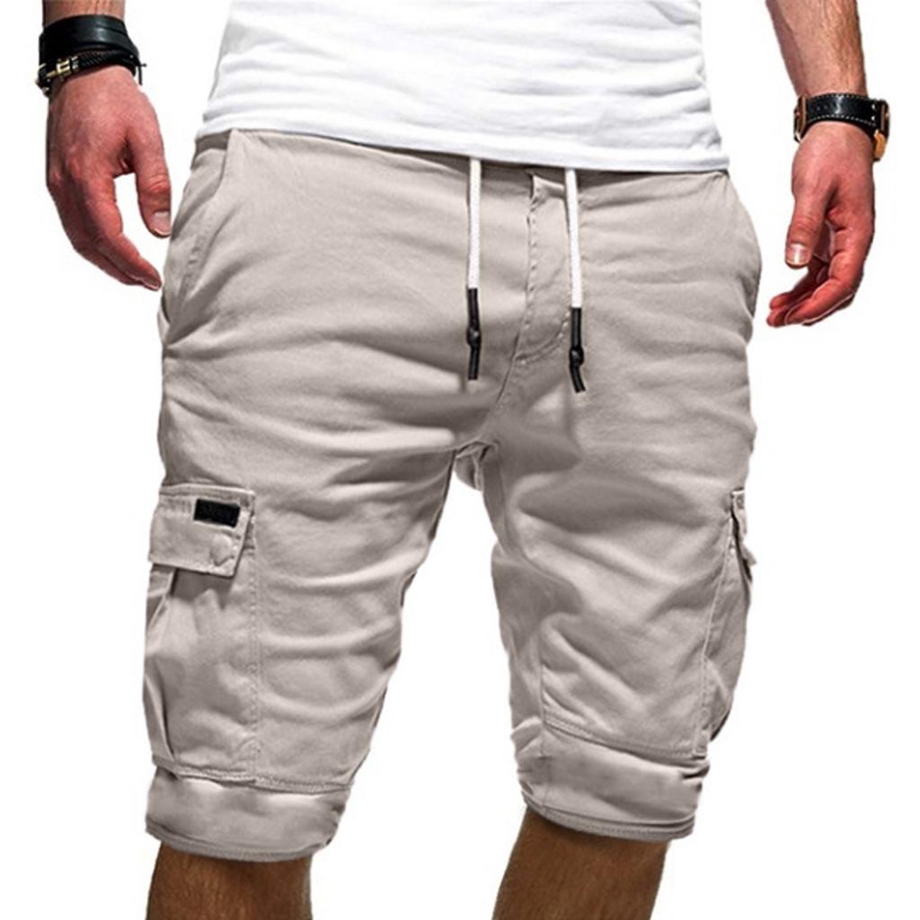 Men's Summer Casual Outdoors Casual Patchwork Pockets Overalls Sport Tooling Shorts Pants
