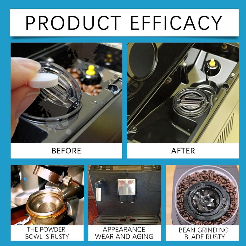 Coffee Machine Cleaning Tablets Coffee Maker Pot Descaling Cleaning Tabs 12-Count Rapid Dissolution Brewer Maintenance
