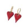 Golden Plated Red Heart Dangle Earrings for Women Hoop Earrings for Jewelry Wedding Party Accessories