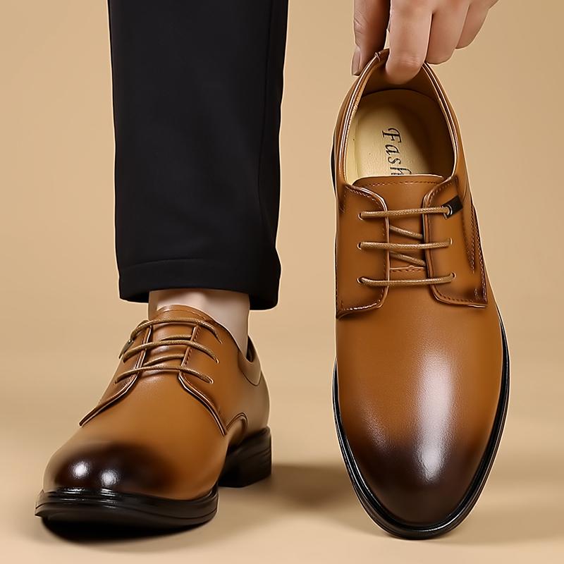 Men Business Dress Shoes Black Brown Leather Lace Up Oxfords Shoes Comfortable WEdding Party Shoes Formal Office Work Footwear