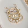 Braccialetto con Perle Naturali da Donna Moda Gioielli Vergine Maria di Guadalupe Placcato Oro 18K Braccialetti Impermeabili Pulseras
