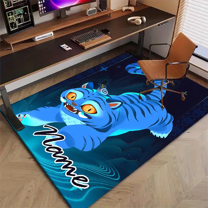 Custom KPop Demon Hunters Mat Personalized Name, Polyester Washable Indoor Entryway Rug, Gift for Christmas, Easter, Thanksgiving Day
