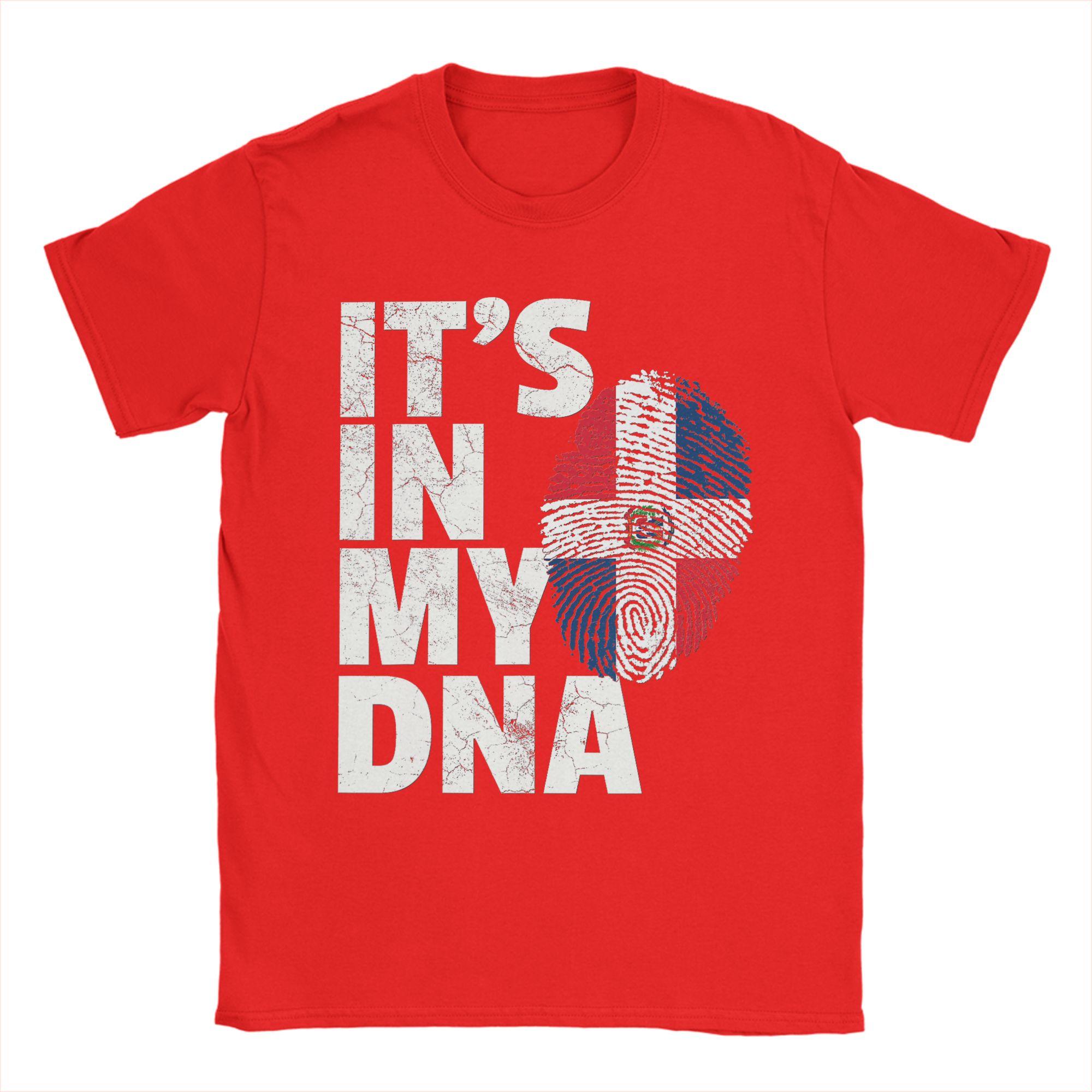 Unisex Its in My DNA Dominican Republic Flag T Shirt Cotton Tops Amazing Short Sleeve Round Neck Tees Printing TShirts S