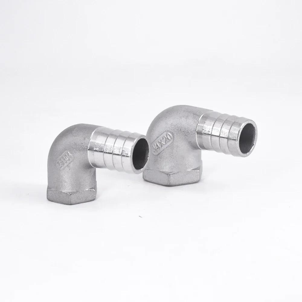1/4" 3/8" 1/2" 3/4" 1" -2" BSP Female 8 10 12 13 15 20 25-50mm Hose Barb Elbow 90 Deg 304 Stainless Steel Pipe Fitting Connector