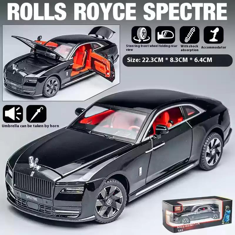 

1:24 Модели автомобилей Rolls-Royce из блестящего сплава, Лучшая коллекция для автолюбителей, Рождественские/Подарки на день рождения чёрный