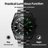 Benyar Men's Chronograph Watch 30M Water Resistant Formal Leather Band Silver Black Quartz Stylish Gift