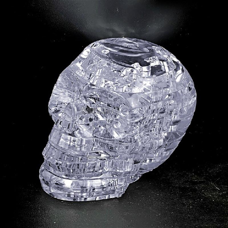 50Pcs Diy Funny Skull Flash 3D Crystal Skeleton Puzzle Creative Learning Jigsaw Toys