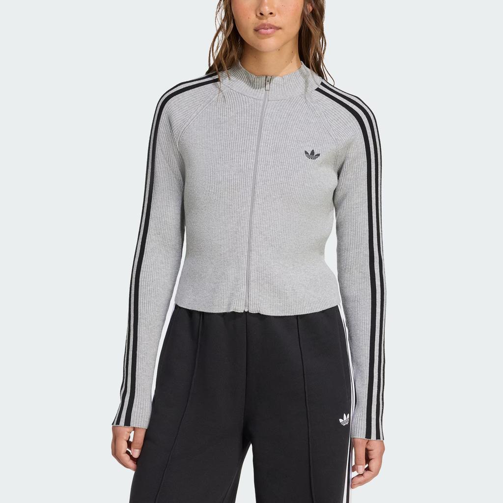 Adidas Originals Adicolor Slim Knit Track Top Striped Fitted Sports Jacket Women Jackets JZ0886