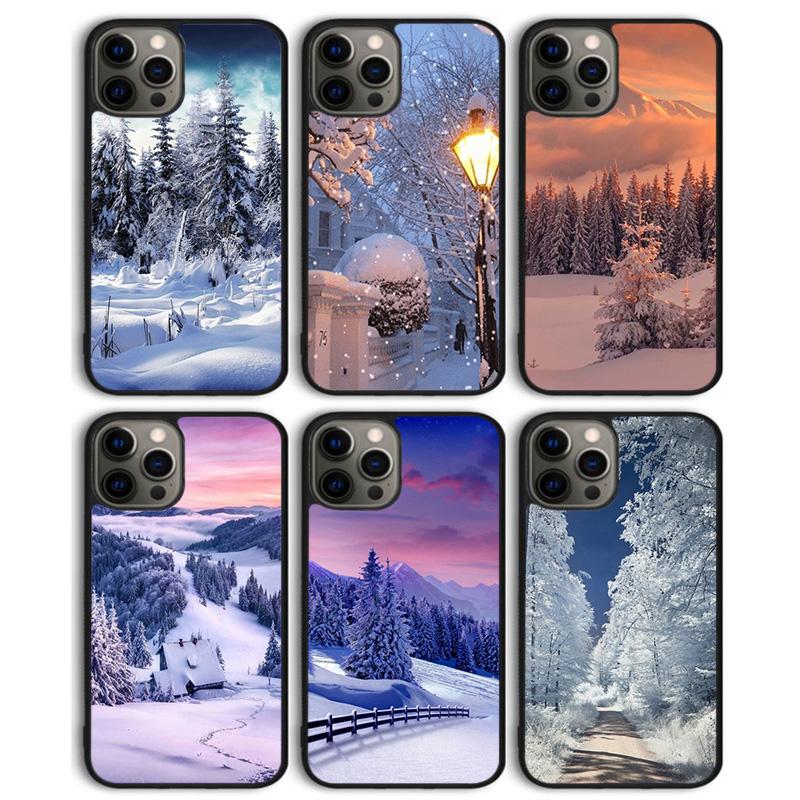Winter Landscape Phone Case Back Cover for iPhone 17 Air 16 15 14 13 11 12 Pro Max Plus Shell Coque