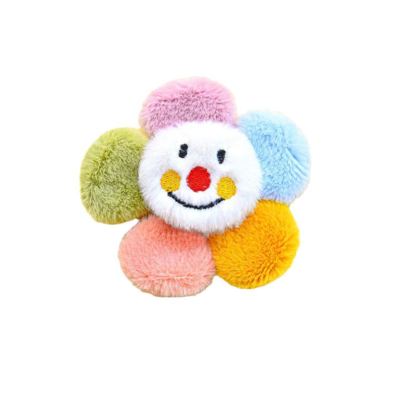 Cute Sun Flower Plush Keychains  Fluffy Charm Sunflower Key Ring On Bag Women Ladies Bag Pendant