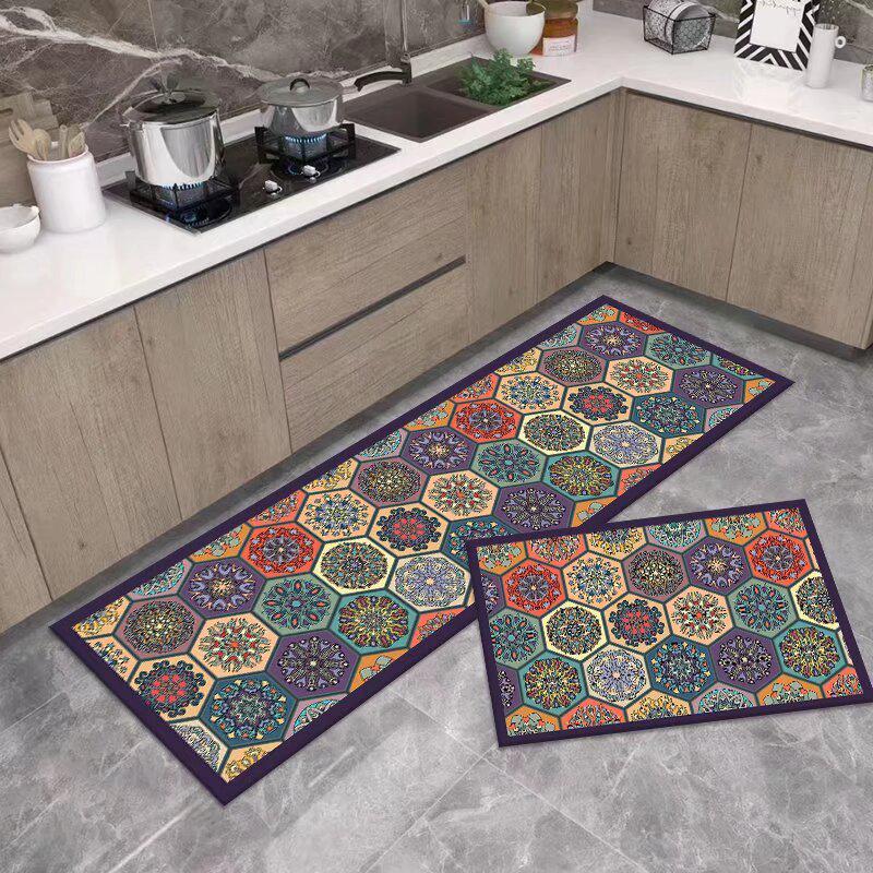 Stylish Non-Slip Kitchen Floor Mats: Dirt-Resistant, Water-Absorbing, Oil-Absorbing, Long Combination Set